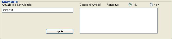 A könyvjelző elhelyezését a tétel szerkesztésére szolgáló ablakban a Megjegyzés/Könyvjelző fülön tudja elvégezni.