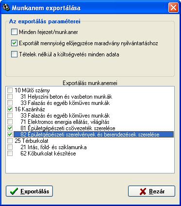 Import - Export SILVER GOLD 1./ Amennyiben a költségvetés egyoszlopos, akkor a mentés is egyoszlopos formátumban történik. 2.