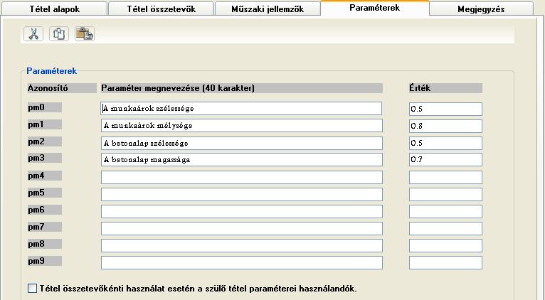 SILVER GOLD A paraméterek kidolgozása során a következőket kell biztosítania: Komplextételek a.