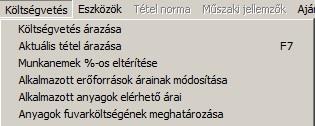 Alkalmazott árak GOLD 21.11 A költségvetésben alkalmazott anyagokhoz elérhető árak és felhasználásuk A TERC VIP programcsomag 2016/1-es kiadásától érhető el ez a szolgáltatáskör.