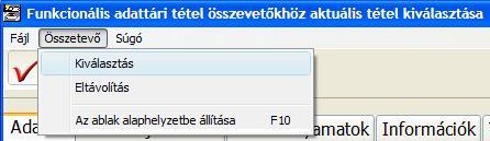 A választott tétel kiválasztásával egyidejűleg megjelennek annak adatai az ablak alsó részében. c.