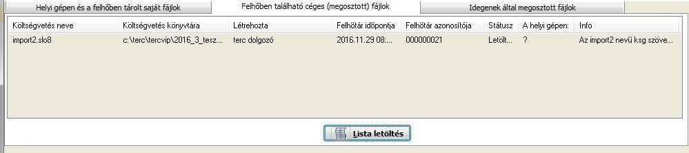 Az első tennivalók A másik felhasználói kör pedig a TERC V.I.P. programot használók csoportja. Velük való megosztáshoz a "A TERC V.I.P. klubtagok közötti felhasználás engedélyezése" kapcsolót kell "pipálni".