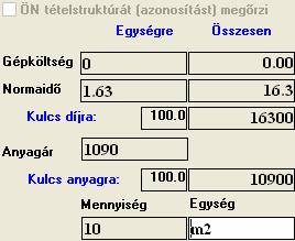 A következő módosítás az anyagköltséget érinti, mivel a tétel anyagköltsége tartalmazza az új tégla árát, és ebben az esetben ezt bontott téglából készítette ennek megfelelően az ezzel kiszámított