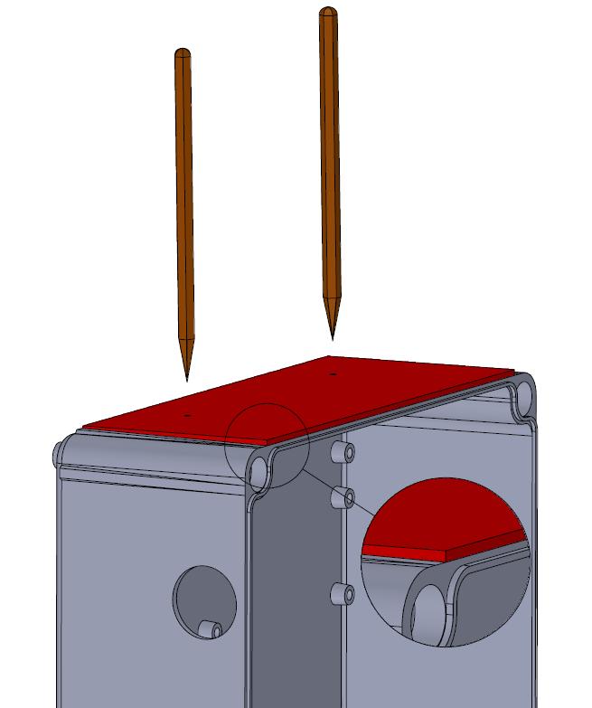 21. ábra: Sablon (piros) illesztése JAGER szekrények is alkalmasak a fent látható