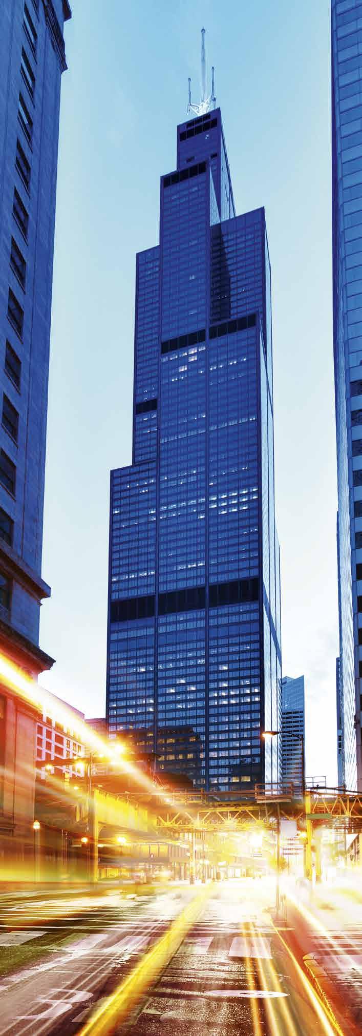 Willis Tower A város központjában álló Willis Torony 1974-ben készült el és 175 millió dollárba került.