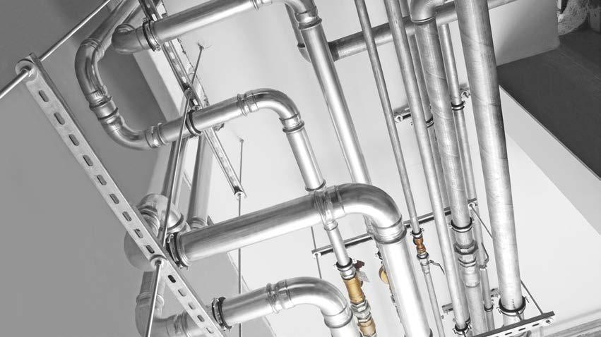 Csövek Esztétikus és korrózióálló A KAN-Therm Steel rendszer csövei anyaga - szénacél RSt 34-2 anyagszám 1.0034, a DIN EN szerint 10305-3.