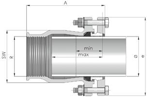 108 mm Csavarzat PE csőhöz támasztópersellyel együtt 20 mm