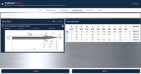 ArCut X szerszám. A ToolExpert ArCut X segítségével megtalálhatjuk a már rendelkezésünkre álló szerszám forgácsolási adatait is.