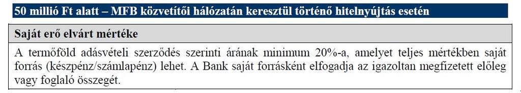 Szerződésmódosítási díj 2% Rendelkezésre tartási díj Előtörlesztési díj Nem kerül felszámításra. Nem kerül felszámításra 2.2. Új Magyarország Agrárfejlesztési Hitelprogram MFB - Új Magyarország Agrárfejlesztési Hitelprogram 5.