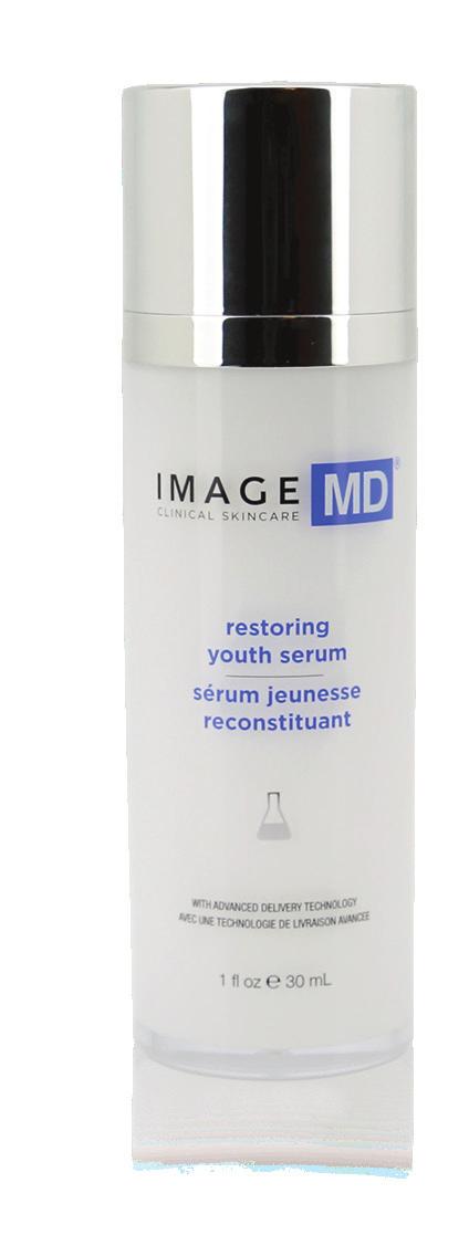 RESTORING SERUM Youth TRTC Az IMAGE MD termékek egyedülálló, fejlett felszívódási rendszere. Feszesíti és liftingeli a bőrt. Palmitoyl Tetrapeptide - 7 Gyulladásgátló, megelőzi a kollagén bomlását.