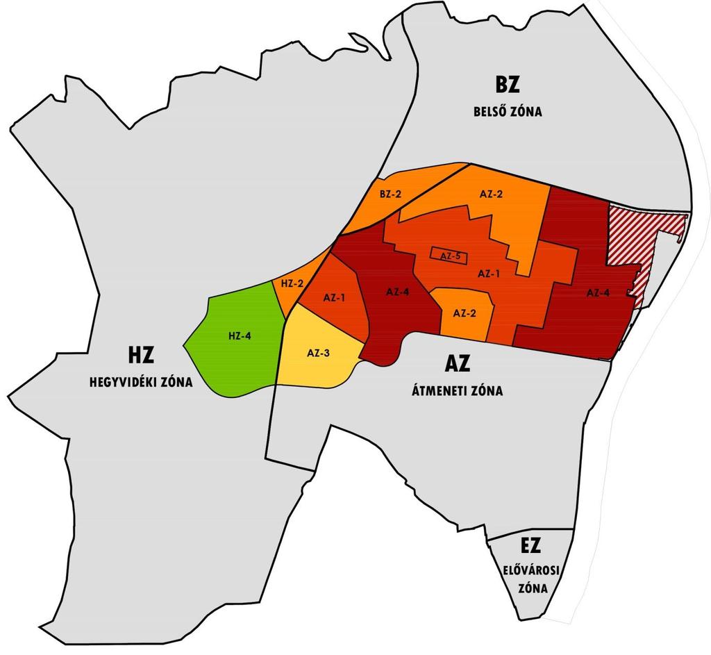 3.a. melléklet: Parkolási zónák - térkép BELSŐ ZÓNA BZ-1 Kerület központ BZ-2 Belső városrész BZ-3 Gellért hegy BZ-4 Egyetemváros HEGYVIDÉKI ZÓNA HZ-1 Gazdagréti lakótelep HZ-2 Hegyvidék