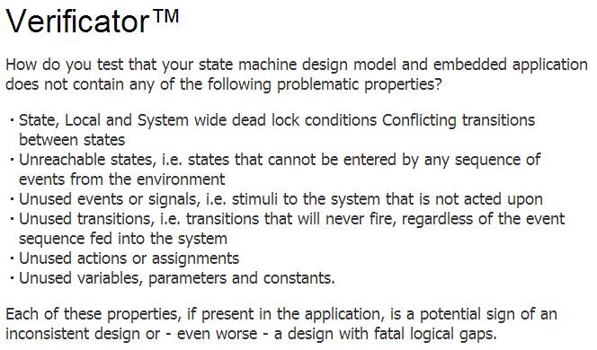 Eszköz példa: IAR visualstate Verificator http://www.iar.