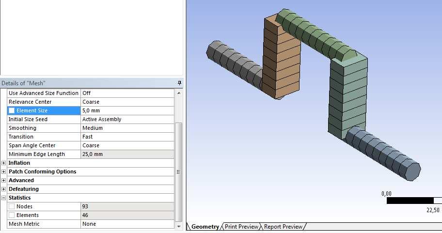 A projektfán egy alkatrész lesz, ami 5 testből áll. Generate és mentés után bezárjuk a Design Modeler-t, visszatérünk a projektablakhoz.