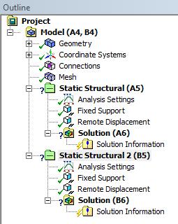 Az (A5) sort jelöljük ki, majd jobb egérgomb, Insert/Fixed Support. Adjuk hozzá a bal végpontot, majd Apply alul.