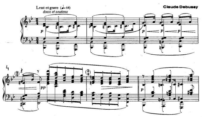 Horváth Barnabás: Hagyományőrzés és újító szellem. Claude Debussy zongoraprelűdjeinek elemzése 30 6. orgona: 1 b) egyéb hangok 1. hajókürt: 10 (?) 2.