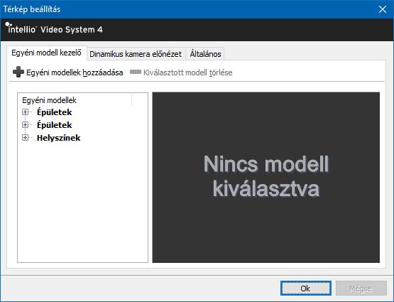 Tulajdonságok: Ugyanazt az ablakot nyitja meg, mint a Kamera vagy a Detektor gomb megnyomása. Videokép beállítása: Megnyitja a Videokép beállítása ablakot.