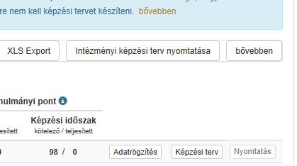 Képzési terv nyomtatása, elküldése Az elkészült képzési terveket a képzési referens ki tudja nyomtatni.