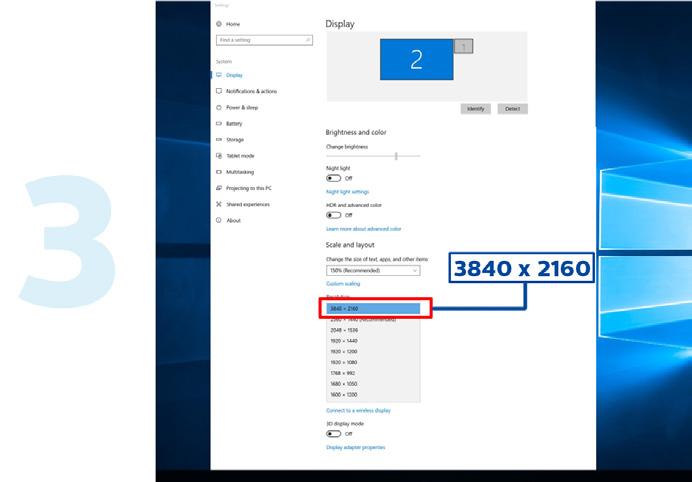 Nincs szükség speciális beállításra a DisplayPort-/HDMI-csatolóhoz a V1703 verziónál korábbi