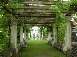 ukončenú sochou Panny Márie. Časť tejto osi tvorí pergola, popod ktorú sa prechádza do bylinkovej časti záhrady. V jednej časti je umiestnený nový skleník, v druhej je zelenina a oltárne kvety.