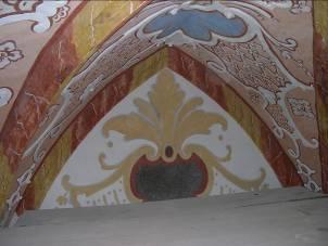 Červený Kláštor, kostol, štuková výzdoba klenby po reštaurovaní. P.