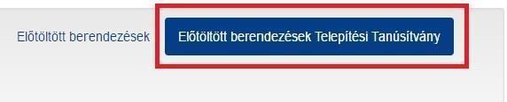 II. Telepítési Tanúsítvány II.1.