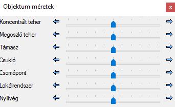 Az adott beállításokkal megjeleníthető vagy kikapcsolható az objektumfa panel ablak, objektumok
