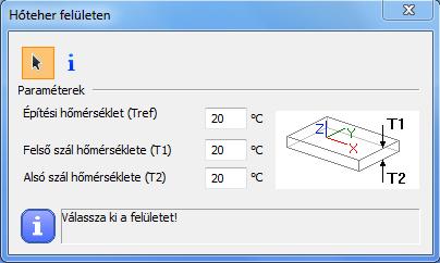 hőmérséklet (referencia), valamint az alsó és a felső szál hőmérsékletét.