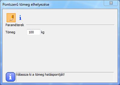 Pontszerű tömeg vonal elemen bárhol elhelyezhető (előre definiált pontokra nincs szükség; végpontok és fogópontok egyaránt használhatóak a tömegek elhelyezésére).