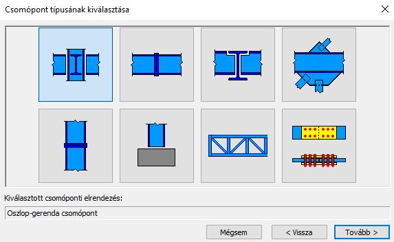 Második lépés Csomópont típusának kiválasztása Második lépésként ki kell választani a csomópont típusát.