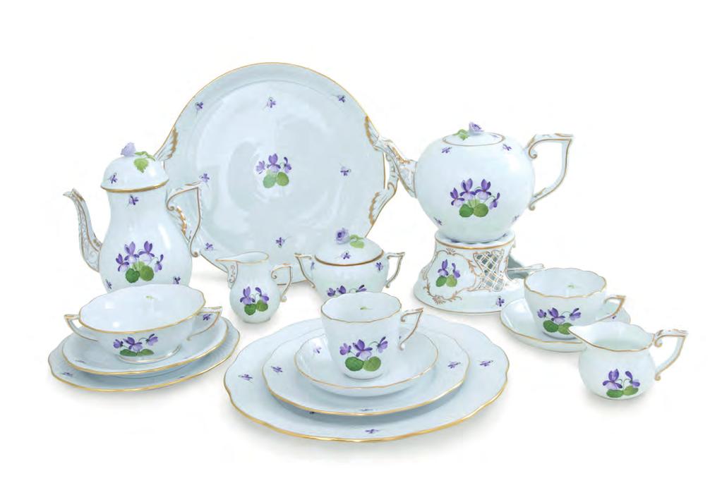 New decors 1. 11. 12. 8. 10. 2. 7. 5. 9. 3. 3. 6. 4. Pattern: VIOLET 1. Cake plate 00315000 35 mm 320 mm 290 mm 2. Soupcup with saucer 00743000 60 mm 185 mm 185 mm 3.