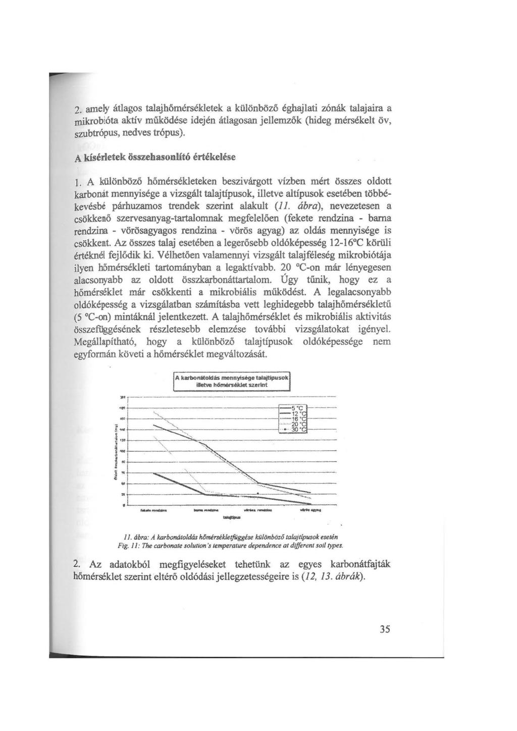 2. ame]y átlagos talajhőmérsékletek a killönböző éghajlati zónák talajaira a roikrobióta aktív müködése idején átlagosan jellemzők (hideg mérsékelt öv, szubtrópus, nedves trópus).