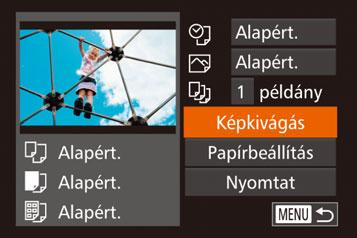 z Jelenítse meg a bal oldalon látható képernyőt az Egyszerű nyomtatás szakasz (= 197) 16. lépését követve. 2 Adja meg a beállításokat. Vö.szem1 A nyomtató aktuális beállításait használja.