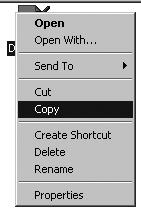 Potom kliknite pravým tlačidlom myši na názov obrazového súboru a v kontextovej ponuke vyberte príkaz [Copy] (Kopírovat ).