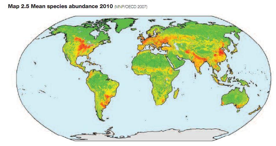 térképe (IUCN, Royal Botanical