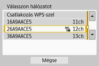 Manuális csatlakozás egy észlelt hálózathoz Wi-Fi-n keresztül 4 Válassza a [Hálózatváltás] lehetőséget. Ez a beállítás akkor jelenik meg, ha a 2.