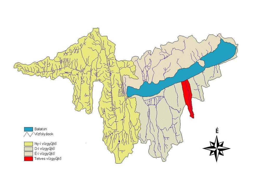 3. A TETVES-PATAK VÍZGYŰJTŐJÉNEK JELLEMZÉSE A Tetves-patak vízgyűjtő területe a Balaton déli részvízgyűjtőjéhez tartozik.