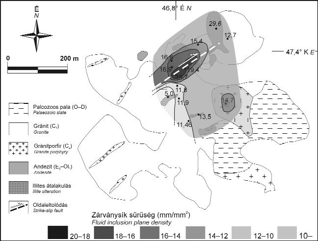242 BENKÓ Zsolt et al.:fluidzárványsíkok és repedésrendszerek granitoid kőzetekben I.