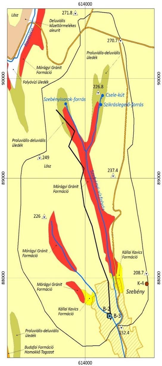 Adatok mennyisége és minősége 3 objektum: 2 pozitív kút (B-3 termelő, B-2 tartalék kutak) és 1 fúrás (K-4) Földtani viszonyok: Hiányos vízföldtani napló, elnagyolt rétegtani leírás Potenciál