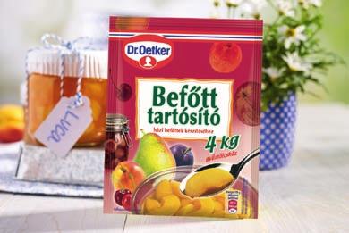 Oetker Dzsemfixek természetes alapanyaga a gyümölcspektin, mely a hagyományosan órákig tartó főzési folyamatot 1-3 percre rövidíti. A Dr.