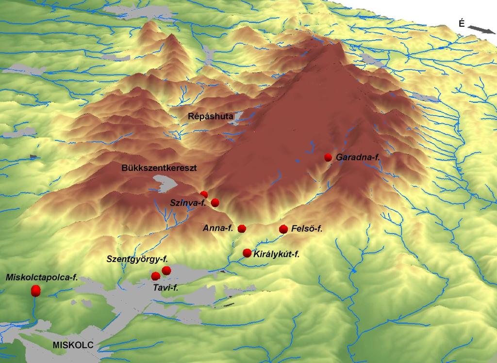 Miskolci víztermelő karsztforrások Gravitációs üzemmód Termelési kapacitás Minimum: 1 496 m 3 /d Átlag: 13 910 m 3 /d Maximum: 22 800 m 3 /d Termelési kapacitás Minimum: 20 m 3 /d