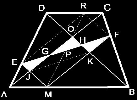 . FORDULÓ MEGOLDÁSOK 5. Legye OM EF P, ME AC J és MF BD K OMB ~ORD, tehát OM OR metszési tételéből következik, hogy OB OD tehát ER JO MF vagyis ER MF.