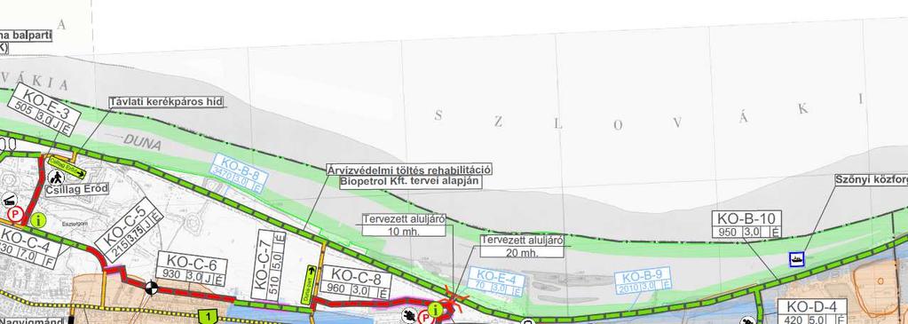 Szőny elérhetőségét javítja a keleti elkerülő projekt és az EuroVelo6 projekt megvalósulása és az nem szerkezetalakító szerepű útépítések, útfelújítások közül is több Szőny