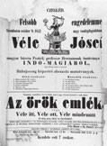 000,- 332. Véle József bűvész műsorának hirdetőplakátja 1852-