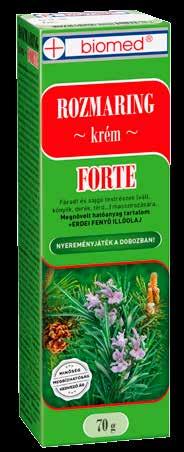 Természet erejével Biomed Rozmaring Krém FORTE, 70 g Megnövelt hatóanyag tartalom + erdei fenyő illóolaj.