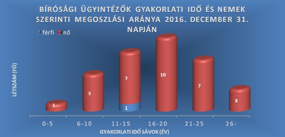 A törvényszéken 1 fő bírósági ügyintéző az elnöki irodában a létszámnyilvántartással kapcsolatos feladatokat, 1 fő a tanúgondozással kapcsolatos feladatokat látja el, 1 ügyintéző gazdasági ügyszakban