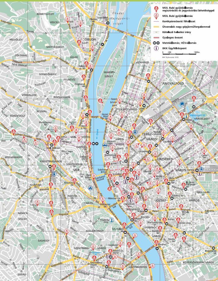 MOL Bubi 1milliárd Ft +ÁFA EU támogatás: 85 % Szolgáltatási terület: 40 (15) km2 1486 (1100)