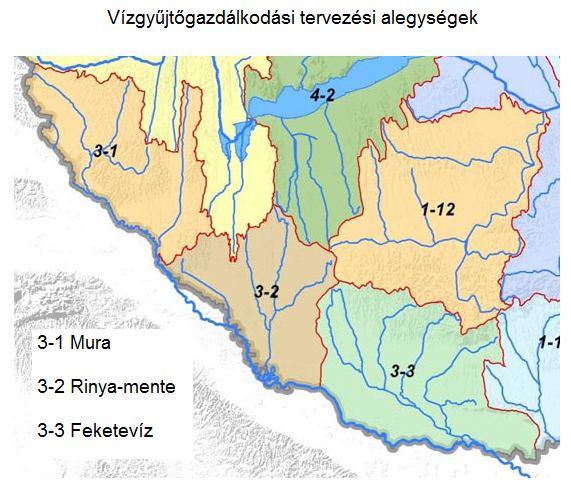 Tervezési terület Felelős 3-1 Mura Nyugat-dunántúli Vízügyi Igazgatóság, Szombathely 3-2 Rinya-mente Dél-dunántúli Vízügyi Igazgatóság, Pécs 3-3 Fekete-víz Dél-dunántúli Vízügyi Igazgatóság, Pécs 11.
