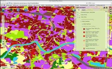 spot térképezés) Urban Atlas, Folyómenti területek, és Natura 2000 területek felszínborítása Helyi