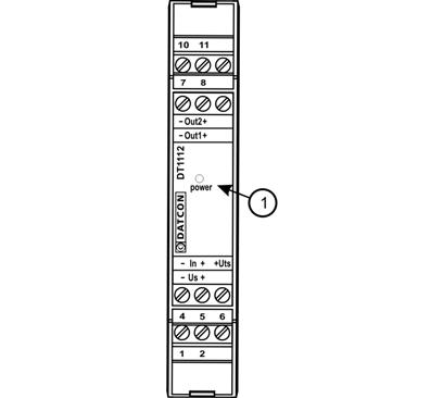 Működési elv Tápellátás A készülék a 19 35 VDC tápfeszültségből egy galvanikusan leválasztott, hármas kimenetű nagyfrekvenciás DC-DC konverter segítségével állítja elő a bemeneti oldal és a távadó