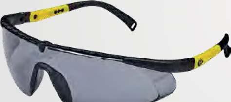 optikai osztályú sportos védőszemüveg polikarbonát lencsével, karcálló bevonattal. F védelmi osztály, megfelel az EN 166 szabvány követelményeinek. A szemüveg szárak hossza és szöge állítható.